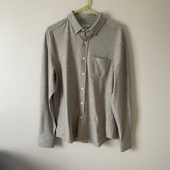 Rhone Men's WFH Shirt long sleeve Button Up in heather grey size M - Picture 5 of 14